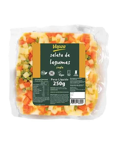 Seleta de Legumes Cozida no Vapor Single - VAPZA - 250g