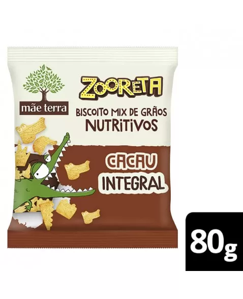 Zooreta Biscoito Cacau Orgânico - MÃE TERRA - 80g