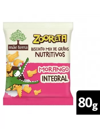 Zooreta Biscoito Morango Orgânico - MÃE TERRA - 80g