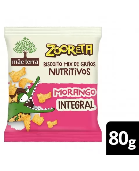 Zooreta Biscoito Morango Orgânico - MÃE TERRA - 80g