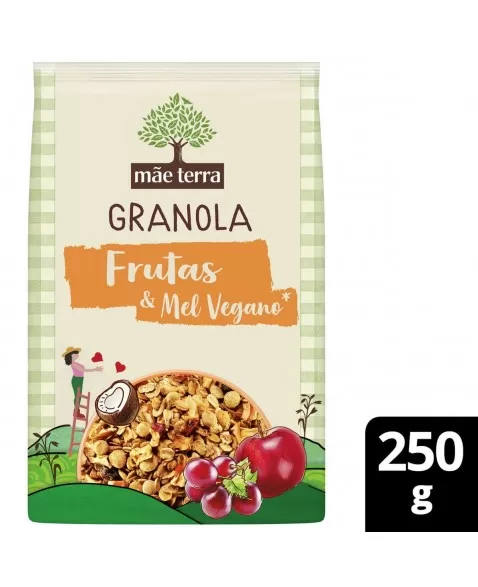 Granola Frutas e Mel Vegano - MÃE TERRA - 250g