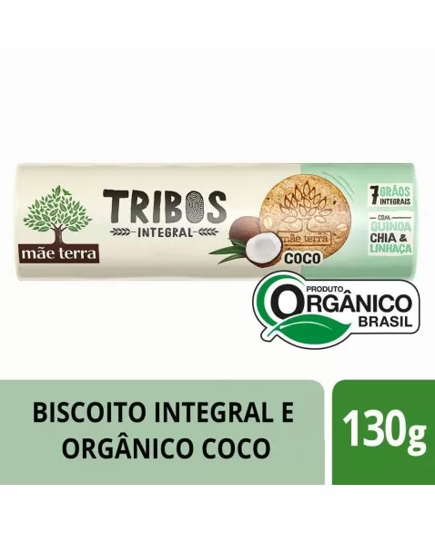 Tribos Biscoito Coco Orgânico Integral - MÃE TERRA - 130g