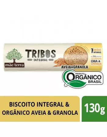 Tribos Biscoito Aveia e Granola Integral Orgânico - MÃE TERRA - 130g