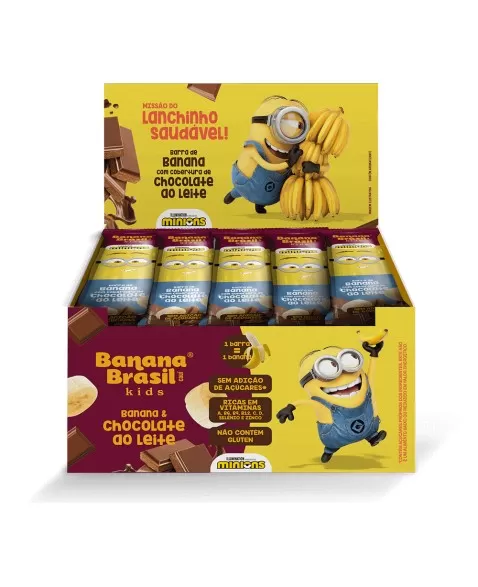 Barra de Frutas Kids Chocolate ao Leite- Banana Brasil- Display 20x22g