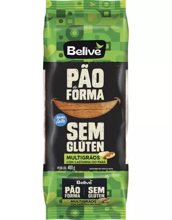 Pão de Forma Multigrãos Sem Glúten - BELIVE - 400g