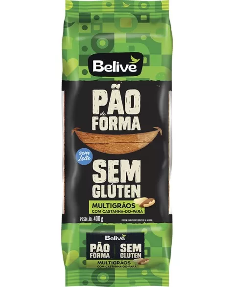 Pão de Forma Multigrãos Sem Glúten - BELIVE - 400g