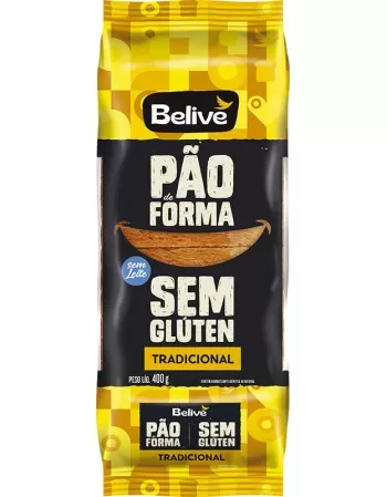 Pão de Forma Tradicional Sem Glúten - BELIVE - 400g