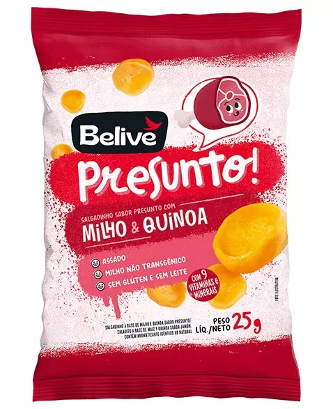 Salgadinho Presunto Sem Glúten - BELIVE - 25g