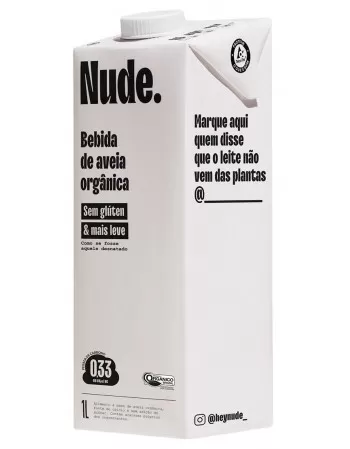 BEBIDA DE AVEIA ORGÂNICO SEM GLÚTEN NUDE 1L