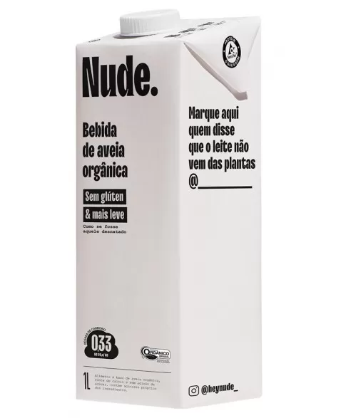 BEBIDA DE AVEIA ORGÂNICO SEM GLÚTEN NUDE 1L