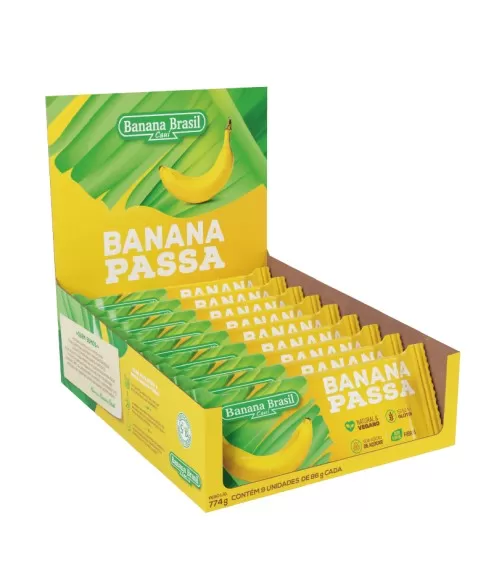 Banana Passa - Banana Brasil - Display Com 9 Unidades De 86G