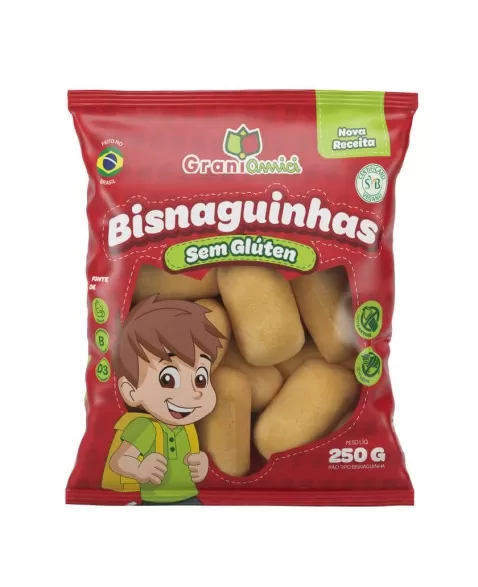 Bisnaguinha Sem Glúten e Sem Lactose - Grani Amici - 250g