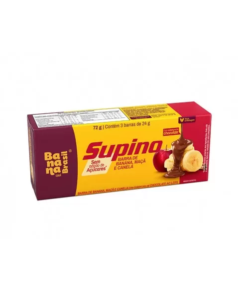 Barra de Frutas Supino Banana Maçã Canela Zero - Banana Brasil - 3x24g