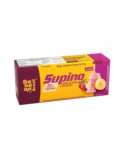 Barra de Frutas Supino Banana Morango - Banana Brasil - 3x24g