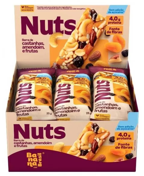 Barra Nuts Frutas - Banana Brasil - 12x25g