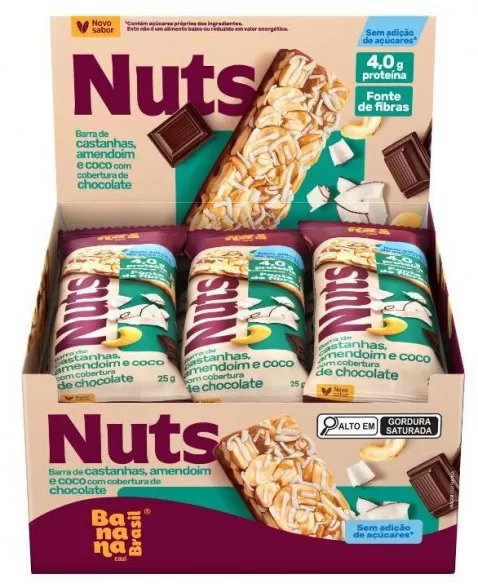 Barra Nuts Coco Chocolate - Banana Brasil - 12x25g