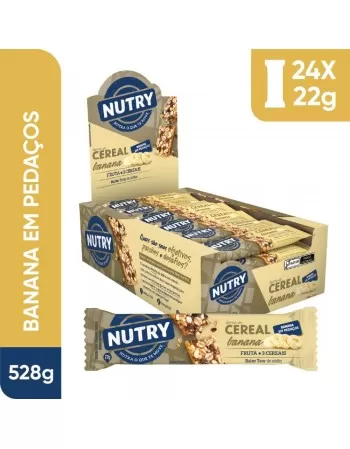 Barra de Cereais Banana em Pedaços - Nutry - Display 24 X 22g