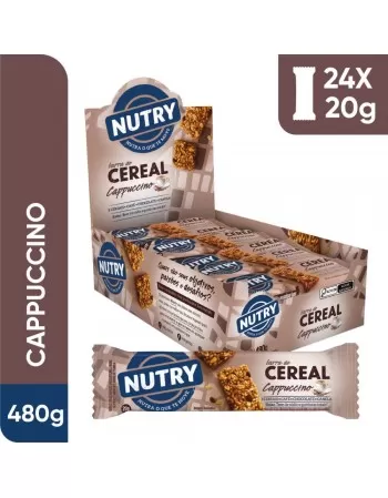 Barra de Cereais Cappuccino - Nutry - Display 24 X 20g - Com 3 Cereais, Café, Chocolate e Canela