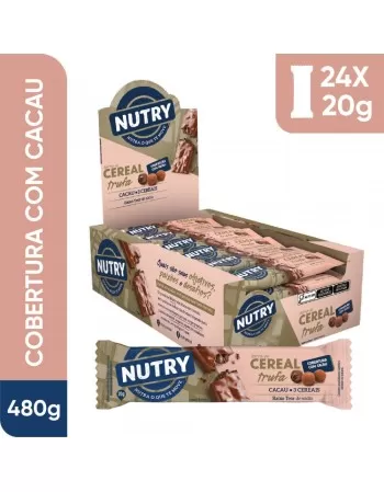 Barra de Cereais Trufa - Nutry - Display 24 X 20g - Com 3 Cereais e Cobertura com Cacau