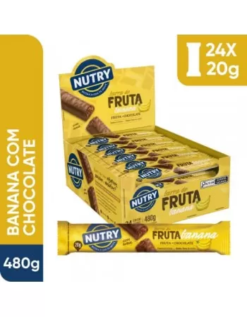 Barra de Fruta Banana - Nutry - Display 24 X 20g - Com Fruta, Chocolate e Aveia