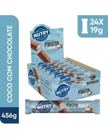 Barra De Fruta Coco - Nutry - Display 24 x 19g - Com Fruta, Chocolate e Aveia