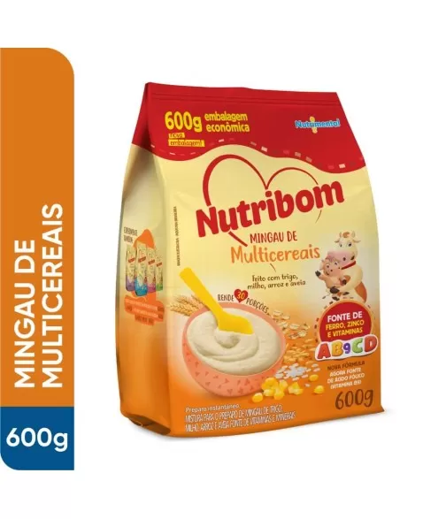 Mingau Nutribom Multicereais 600g - Feito Com Trigo, Milho, Arroz e Aveia, Fonte de Ferro, Zinco e Vitaminas