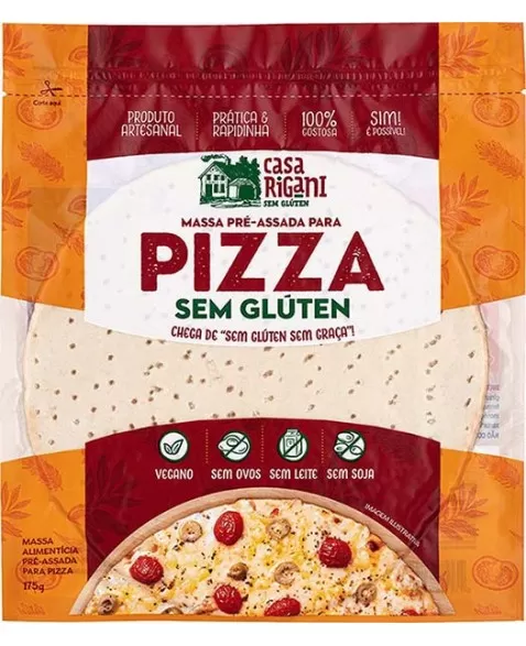 Massa pré-assada para Pizza Sem Glúten - Casa Rigani - pacote 175g