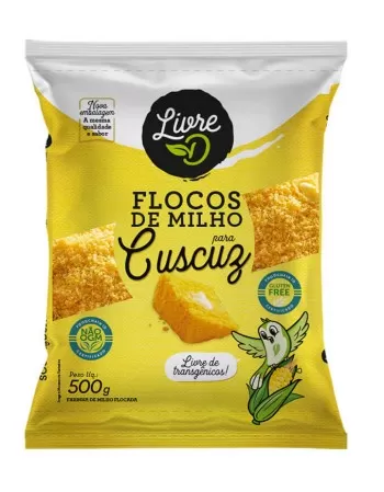 Flocos de Milho para Cuscuz - LivreD - 500g