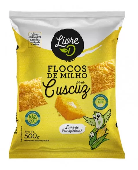 Flocos de Milho para Cuscuz - LivreD - 500g