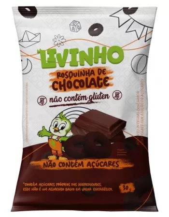 ROSQUINHA CHOCOLATE Z.ACUCAR S/GLUT 9X30G