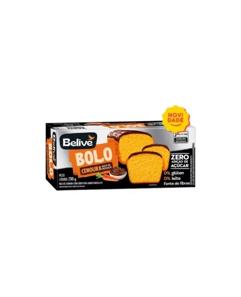 Bolo de Cenoura com Cobertura de Chocolate Zero Açúcar - Belive - 290g