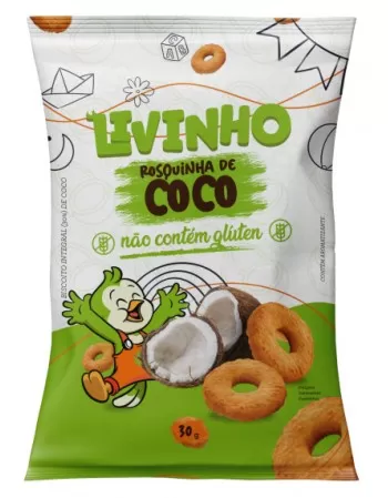 Rosquinha de Coco Sem Glúten - Livinho - 9 x 30g