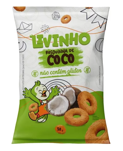 Rosquinha de Coco Sem Glúten - Livinho - 9 x 30g