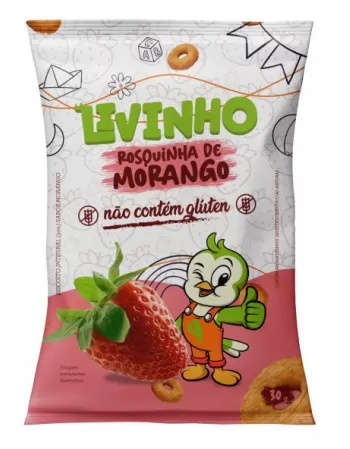 Rosquinha de Morango Sem Glúten - Livinho - 9 x 30g