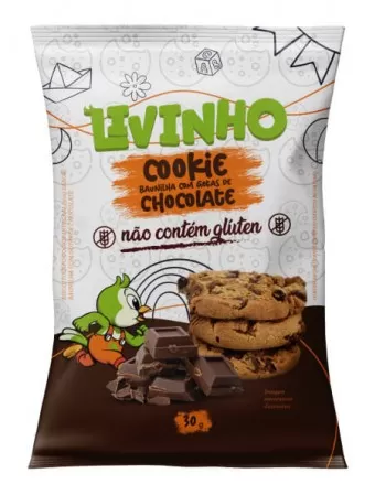 Cookies Gotas de Chocolate Sem Glúten - Livinho - 9 x 30g