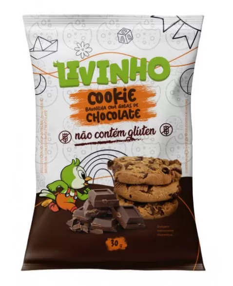 Cookies Gotas de Chocolate Sem Glúten - Livinho - 9 x 30g