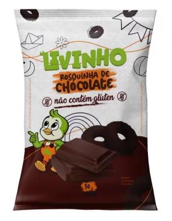 Rosquinha de Chocolate Sem Glúten - Livinho - 9 x 30g