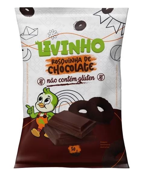 Rosquinha de Chocolate Sem Glúten - Livinho - 9 x 30g