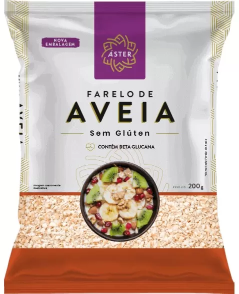 Farelo de Aveia Sem Glúten - Aster - 200g 