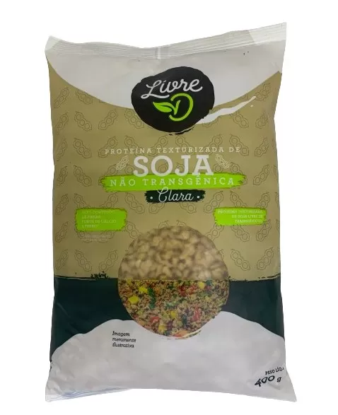 Proteína Texturizada de Soja Clara Não Transgênica - LivreD - 400g