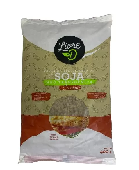 Proteína Texturizada de Soja Escura Não Transgênica - LivreD - 400g