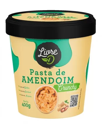 Pasta de Amendoim Integral Crunchy - LivreD - 400g