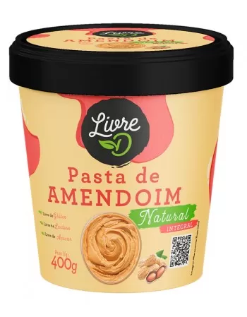 Pasta de Amendoim Integral Natural - LivreD - 400g