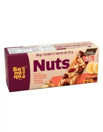 Barra de Nuts Supino Banana e Canela - Banana Brasil - Caixa 2x25g