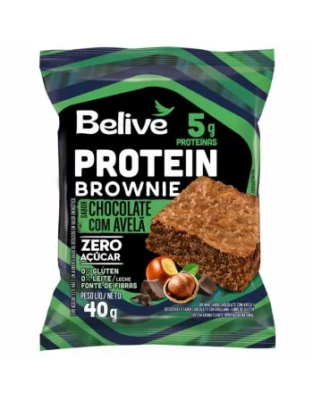 Brownie Chocolate com Avelã Protein - Belive - Display 10 X 40g