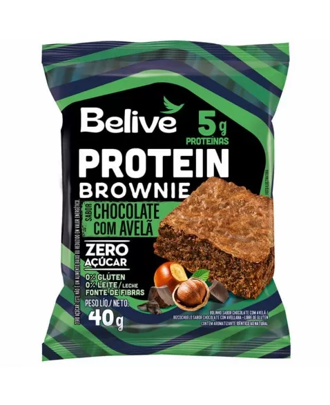 Brownie Chocolate com Avelã Protein - Belive - Display 10 X 40g