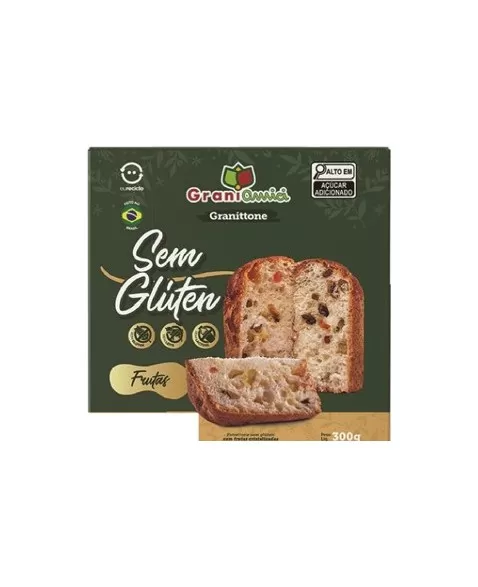 Panetone Granittone Frutas Sem Glúten e Sem Lactose - Grani Amici - 300g