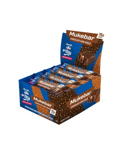 Mukebar Suplemento em Barra de Proteína Chocolate com Avelã - +Mu - 12 x 60g