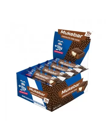 Mukebar Suplemento em Barra de Proteína Chocolate com Coco - +Mu - 12 x 60g