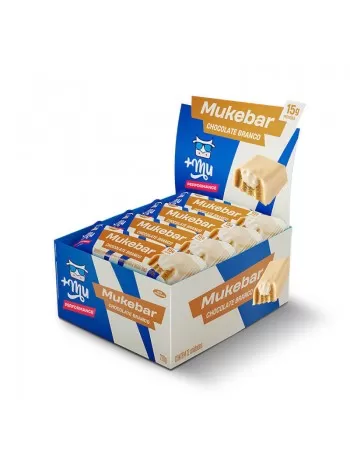 Mukebar Suplemento em Barra de Proteína Chocolate Branco - +Mu - 12 x 60g